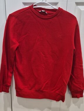Calvin Klein Red Boys/Girls  Crewneck Sweater